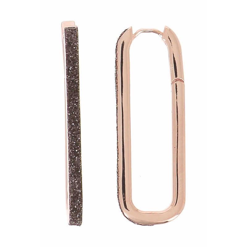 Créoles Plaquées Or rose sur argent & polvere marron