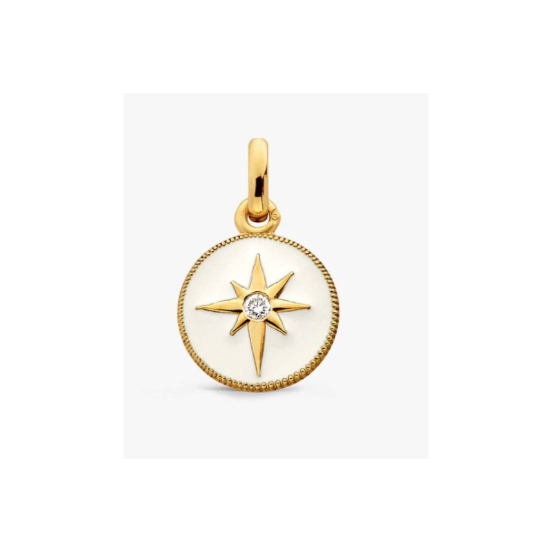 Pendentif Or et Pierres Diamant & Laque Ivoire- Etoile