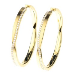 Boucles Acier plaqué or & Oxydes