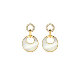 Boucles Or et Pierres Diamants & Nacre