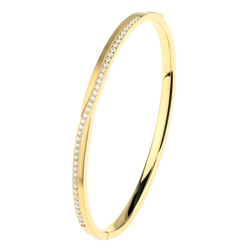 Bracelet Acier plaqué or & Oxydes