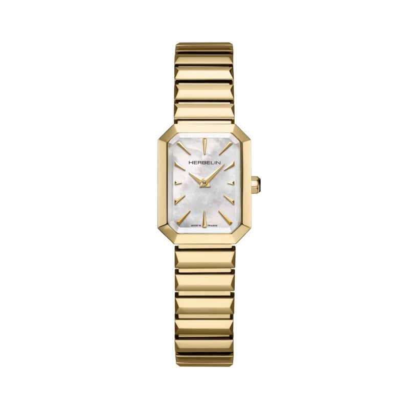 Montre Dame tour de bras plaqué OCTOGONE cadran nacre