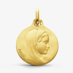 Médaille or Vierge profil droit 16 mm