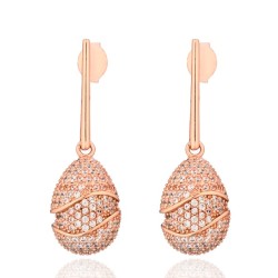 Boucles Plaquées Or rose sur Argent & Oxydes