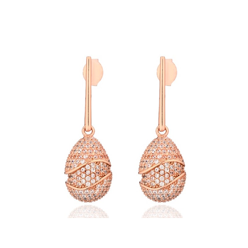 Boucles Plaquées Or rose sur Argent & Oxydes