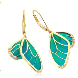 Boucles Plaquées Or sur Argent, Émail & Oxydes