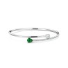 Bracelet Argent Oxydes & Pierre verte