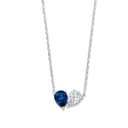 Collier Argent Oxyde & Pierre bleu