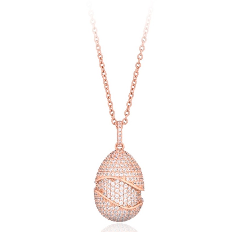 Collier Plaqué Or rose sur Argent & Oxydes