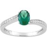 Bague Argent & Oxydes blancs et vert