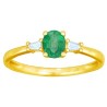 Bague Or et Emeraude & Diamants taille trapèze 