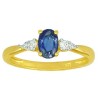 Bague Or et Saphir Ceylan 0,06 ct & Diamants