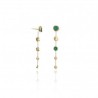 Boucles Or Pendantes et Pierres Malachites