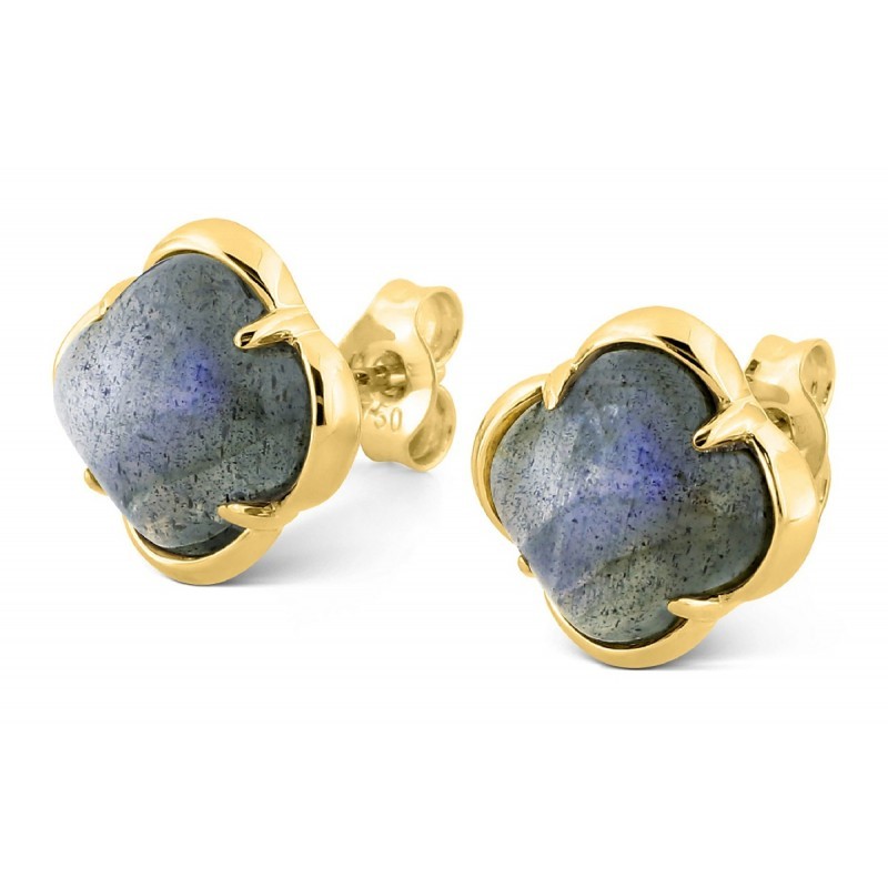 Boucles Or et Pierres Labradorite cabochon - SONGE