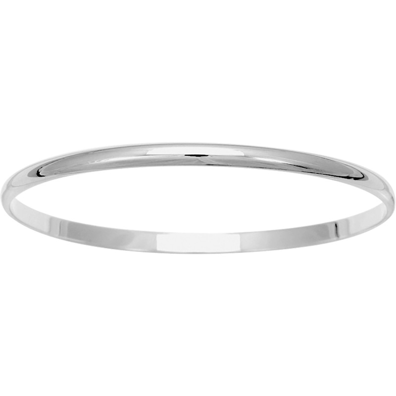 Bracelet Argent Rigide fil demi-jonc 4 mm