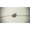 Bracelet Or et Pierres Diamant 0,05 ct sur cordon rose