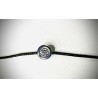 Bracelet Or et Pierres Diamant 0,10 ct sur cordon noir
