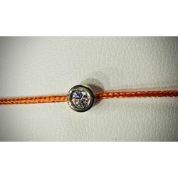 Bracelet Or et Pierres Diamant 0,05 ct sur cordon orange