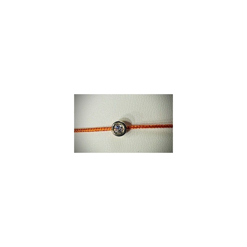 Bracelet Or et Pierres Diamant 0,05 ct sur cordon orange