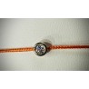 Bracelet Or et Pierres Diamant 0,05 ct sur cordon orange