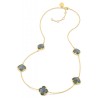 Collier Or et Pierres Labradorite cabochon - SONGE