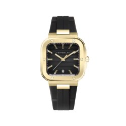 Montre Homme bracelet cuir ou Caoutchouc PVD jaune - CAMARAT 39x39