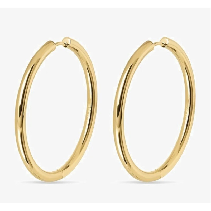 Bijoux en Titane plaqué or jaune - Créoles D 30mm