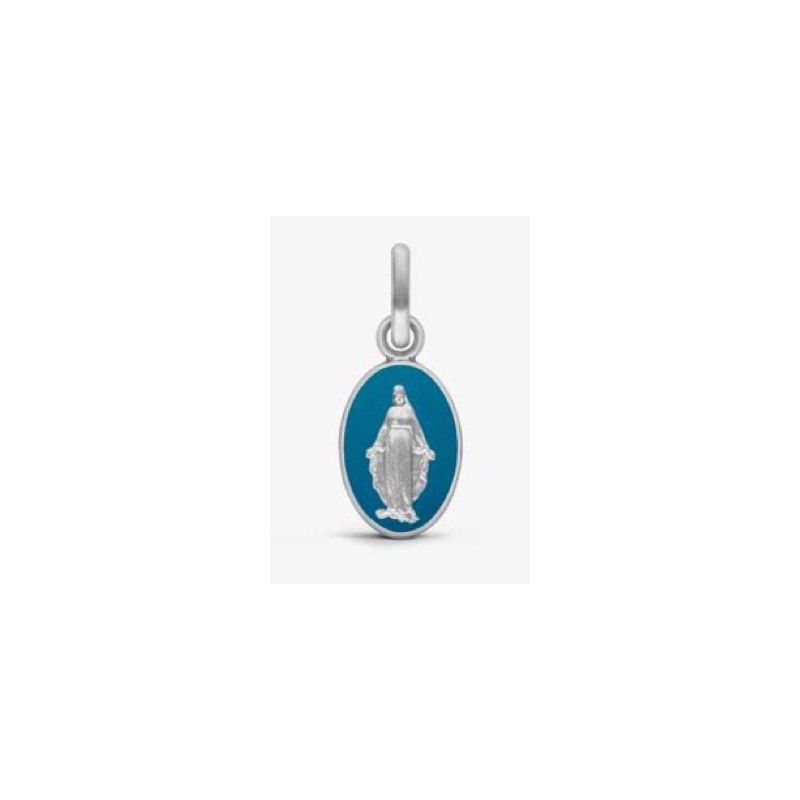 Médaille or Vierge  Miraculeuse laque bleu or blanc 10mm 
