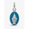 Médaille or Vierge  Miraculeuse laque bleu or blanc 10mm 