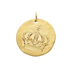 Pendentif plaqué or Vermeil - COURONNE 25MM