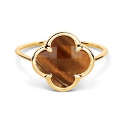 Bague Or et Pierres Fines Oeil de Tigre miel