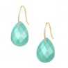 Boucles Or Pendantes et Pierres Amazonite Poire