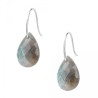 Boucles Or Pendantes et Pierres Labradorite Poire