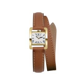 Montre Dame plaquée bracelet cuir 