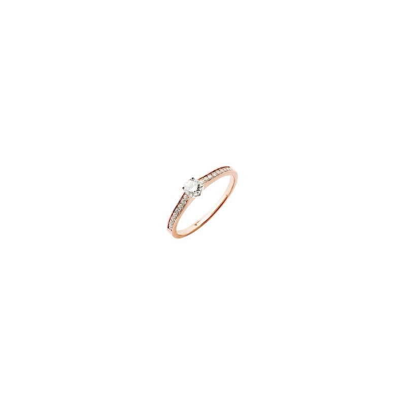 Bague Or et Diamant centre 0,20 ct