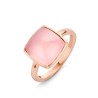 Bague Or et Pierres Fines Quartz rose sur Nacre  - Pantelleria