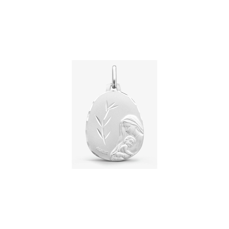 Médaille or Vierge Maternité Or blanc 18MM