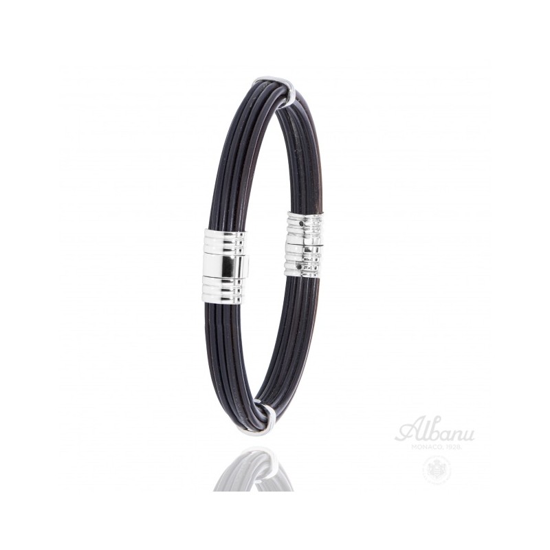 Bracelet Acier & corne de Buffle