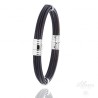Bracelet Acier & corne de Buffle