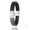 Bracelet Acier & corne de Buffle
