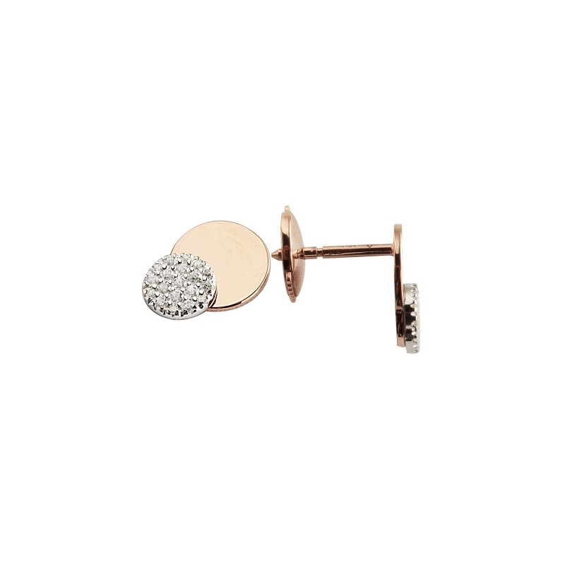 Boucles Or et Pierres Diamants - or rose