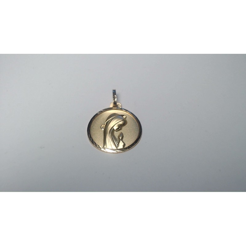 Médaille or Vierge priante 16 mm