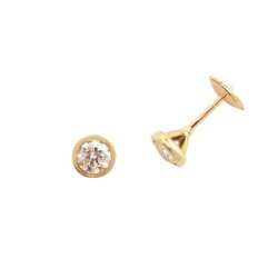 Boucles Or et Pierres Diamants 2 x 0,20 ct serti clos