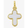 Croix Or arrondie & Laque blanche