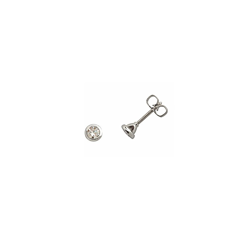 Boucles Or et Pierres Diamants 2 x 0,10 ct serti clos