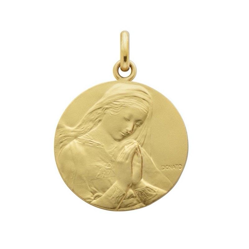 Médaille or Vierge de Donatello 18 mm sablée