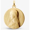 Médaille or Vierge Ave Maria 18mm sablée