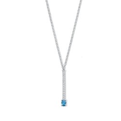 Collier Argent Oxydes et pierre bleu
