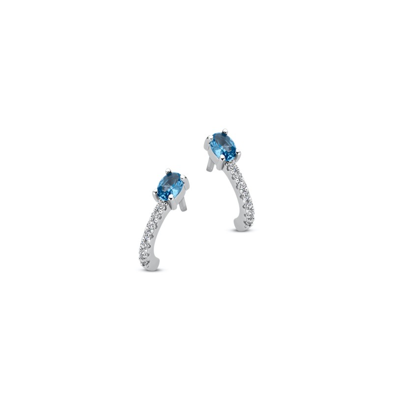 Boucles Argent Oxydes et pierres bleues