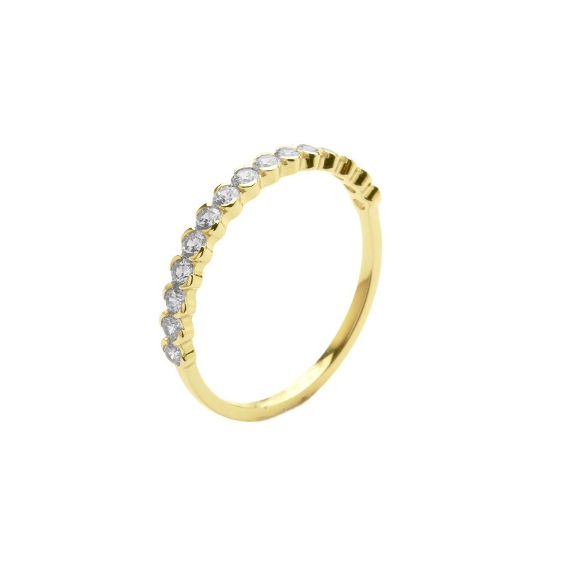 Alliance Or et Diamants serti Demi Lune